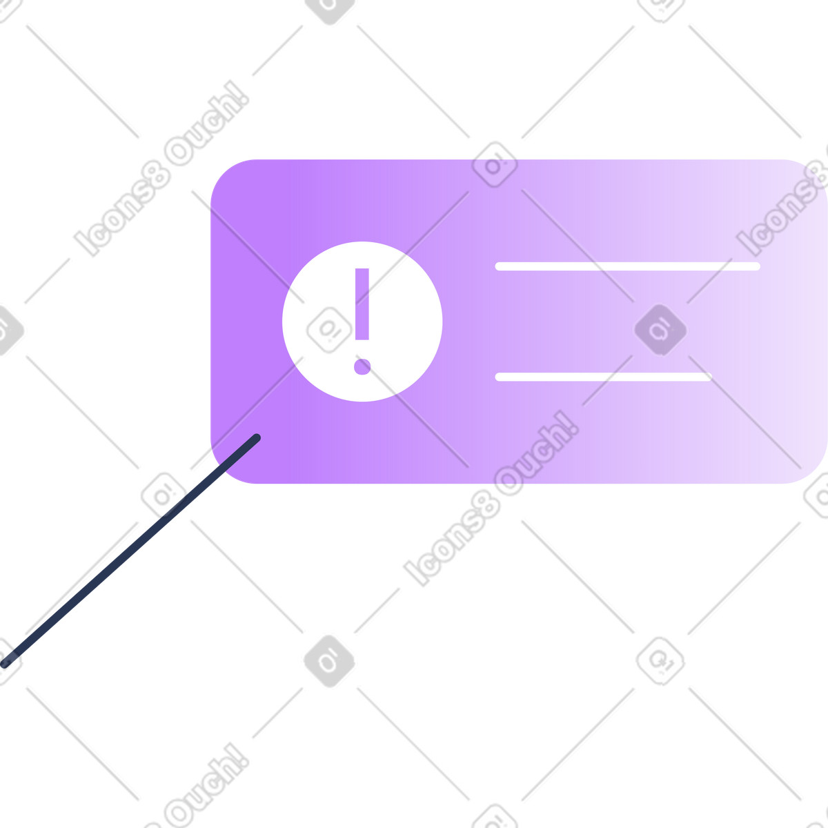 Illustration Notification violette dans le style Lucent à télécharger aux formats PNG, SVG
