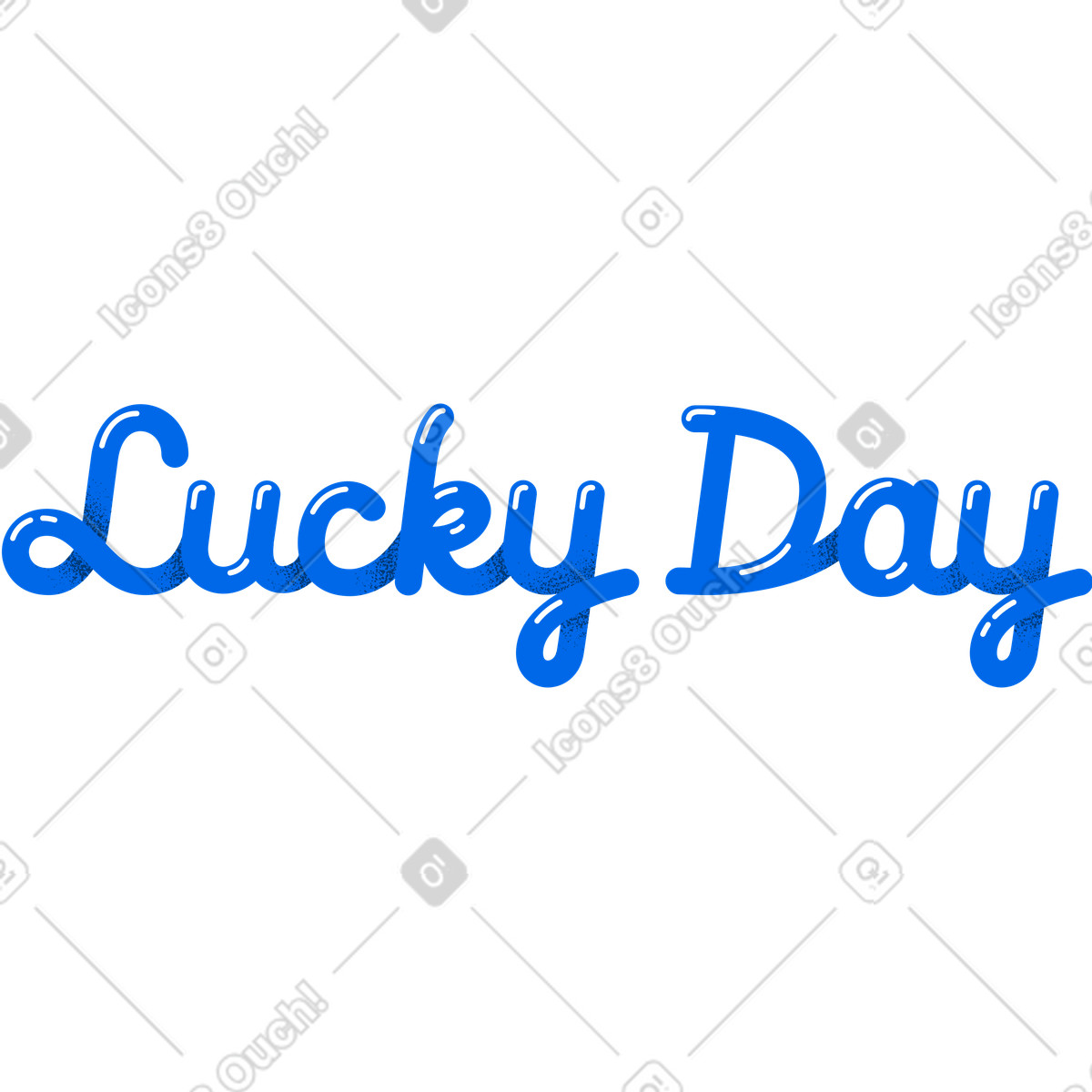 Ilustração de Letras texto azul dia sorte em no estilo Lettering para baixar em PNG, SVG