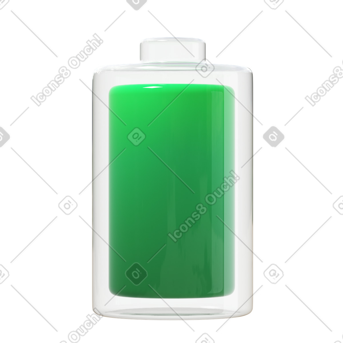 Fully charged battery illustration in 3D Fluency style download in PNG, SVG