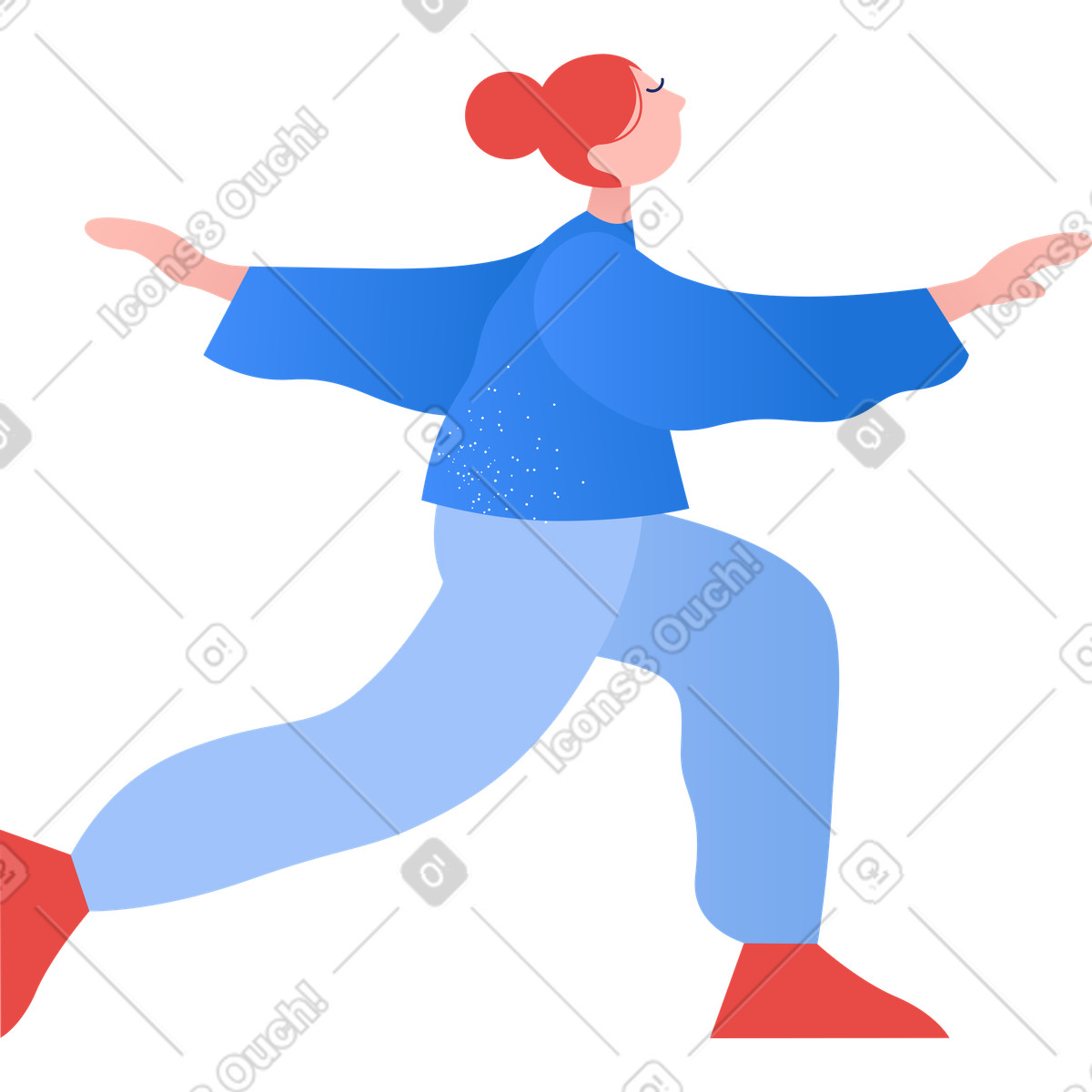 下载 Clip 风格的 做瑜伽的女孩 插画，支持 PNG、SVG 格式