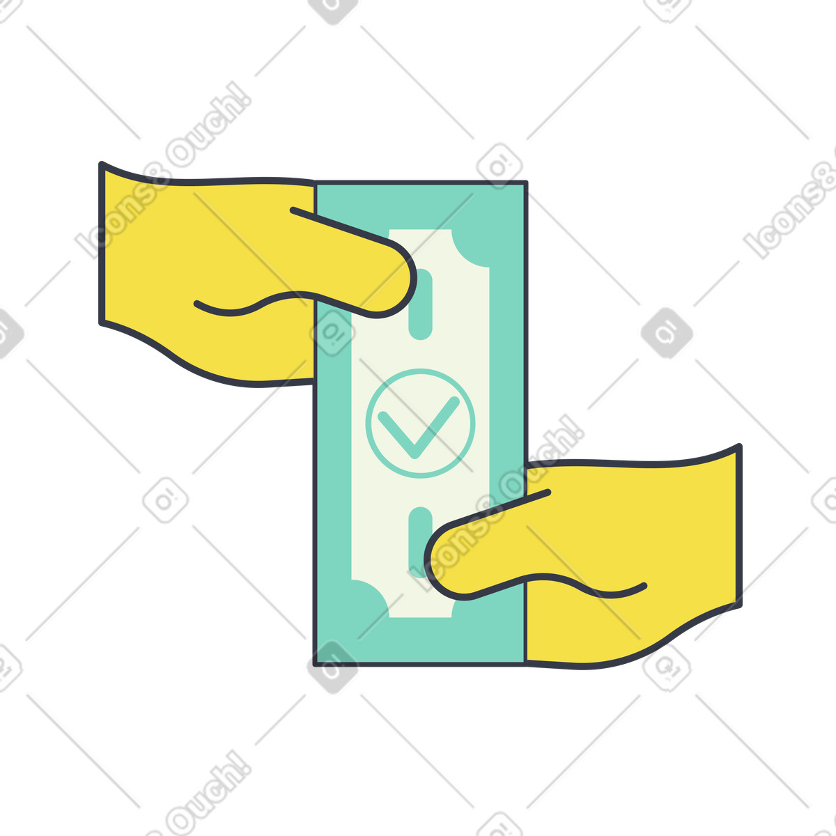 Bestätigte oder erfolgreiche barauszahlung-Illustration im Abstract-Stil als Download in PNG, SVG