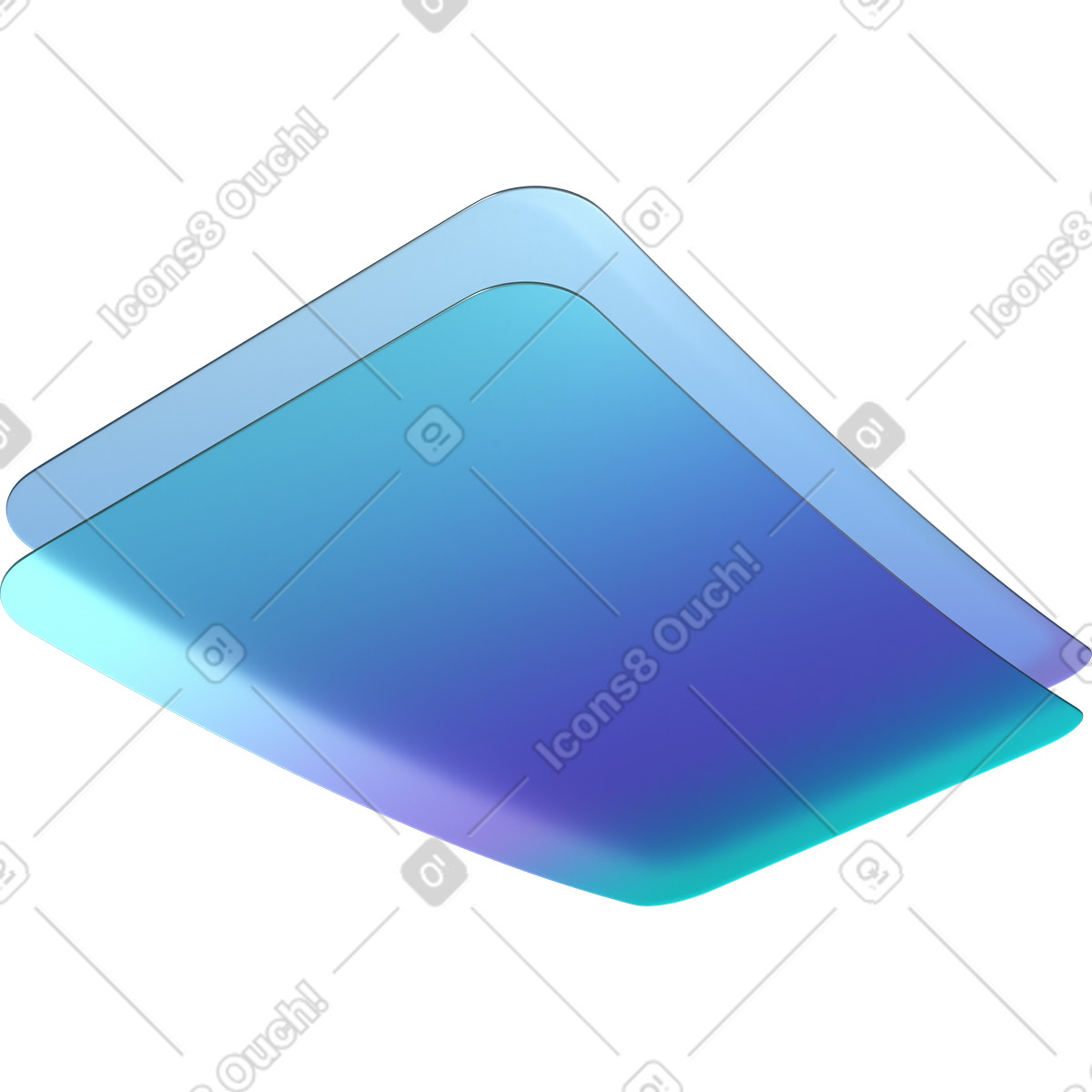 Transparent plastic cards illustration in 3D Glassy style download in PNG, SVG