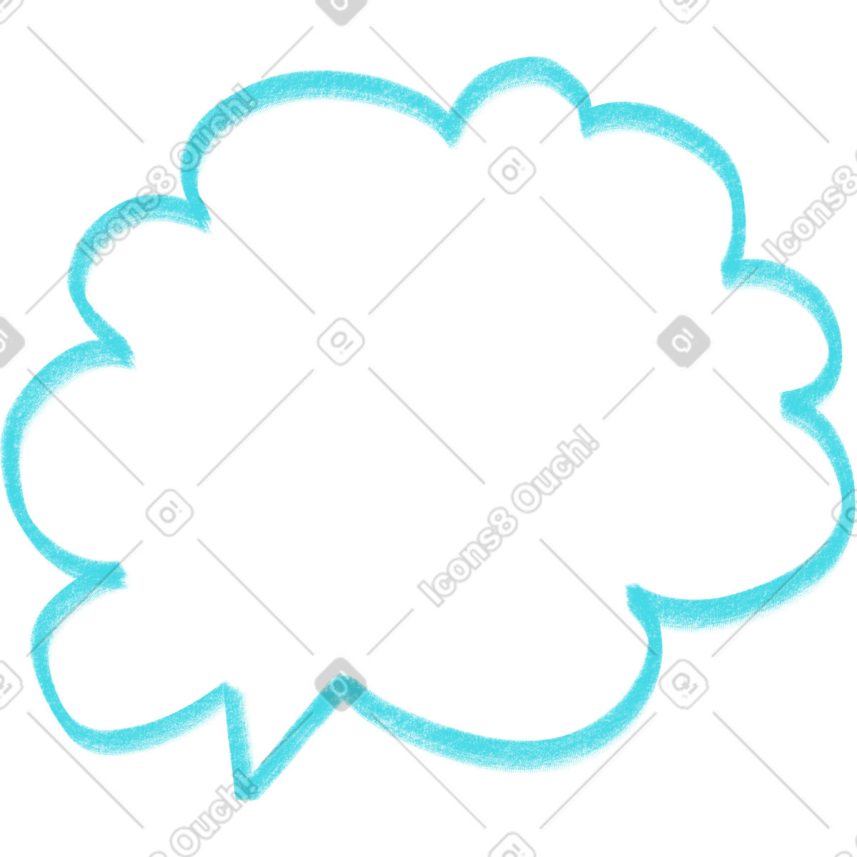Illustration Cloudy blue bubble speech dans le style Doodle à télécharger aux formats PNG, SVG