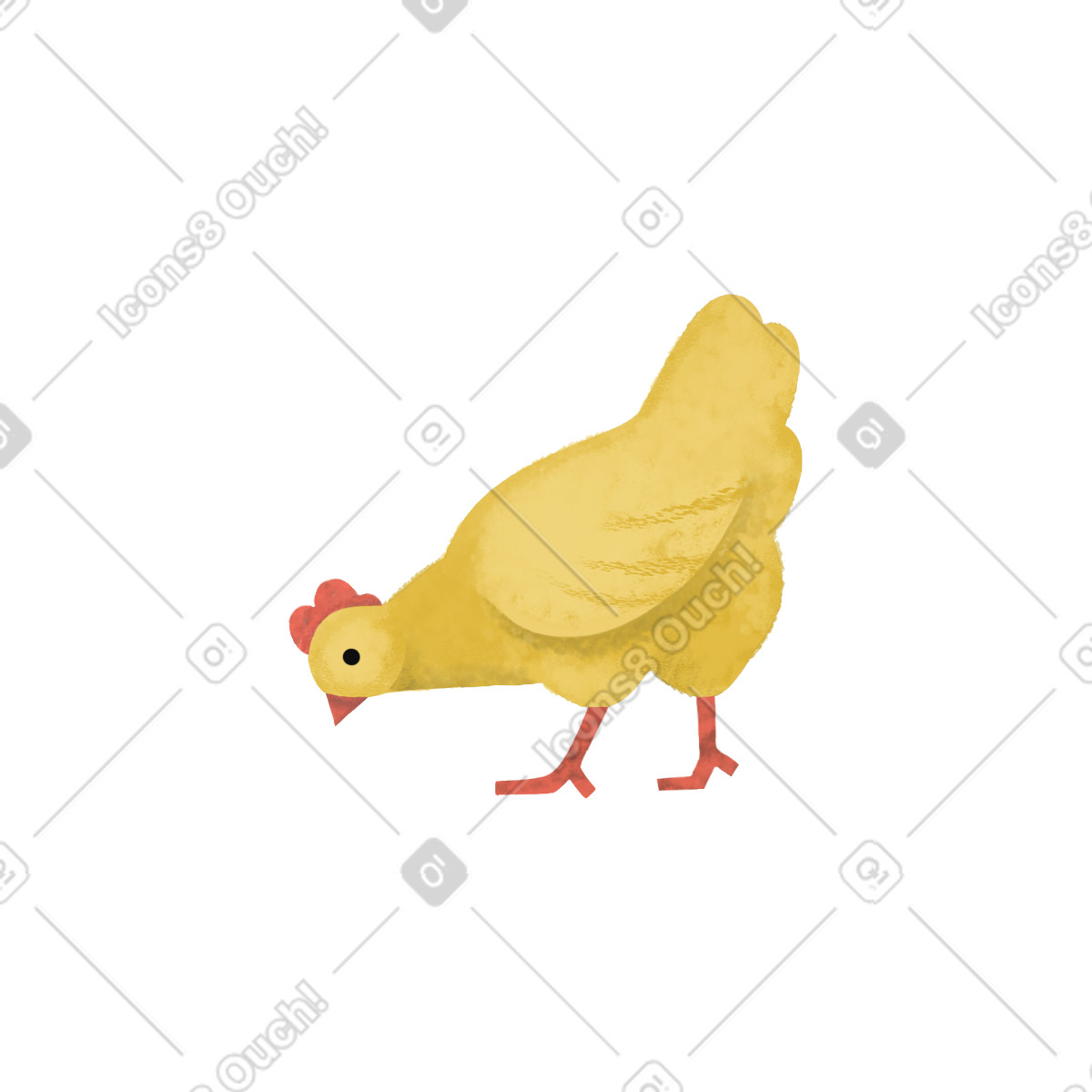 Henne-Illustration im Family-Stil als Download in PNG, SVG
