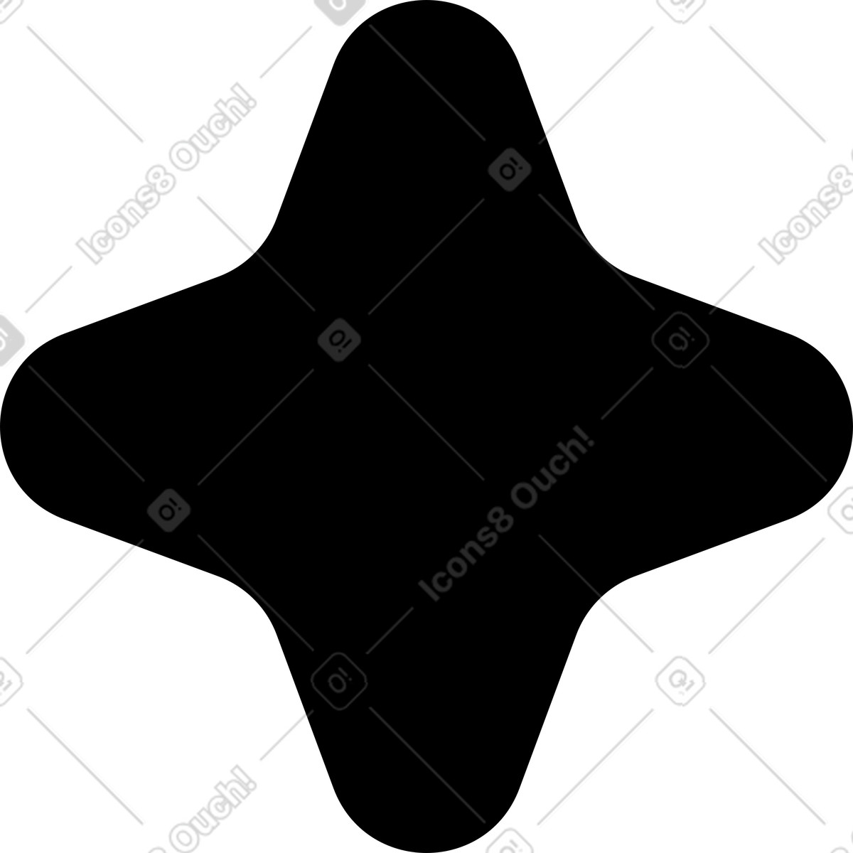 Ilustração de Estrela quadrangular em no estilo Flat para baixar em PNG, SVG