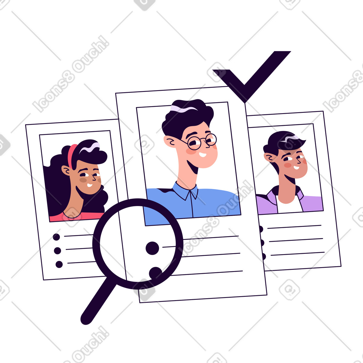 Hr auf der suche nach bewerbern-Illustration im Martina-Stil als Download in PNG, SVG