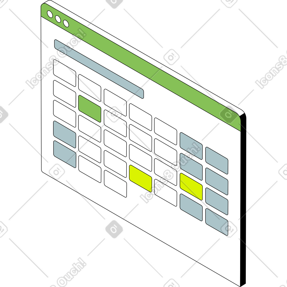 Calendario online illustrazione in stile Isometric scarica in PNG, SVG