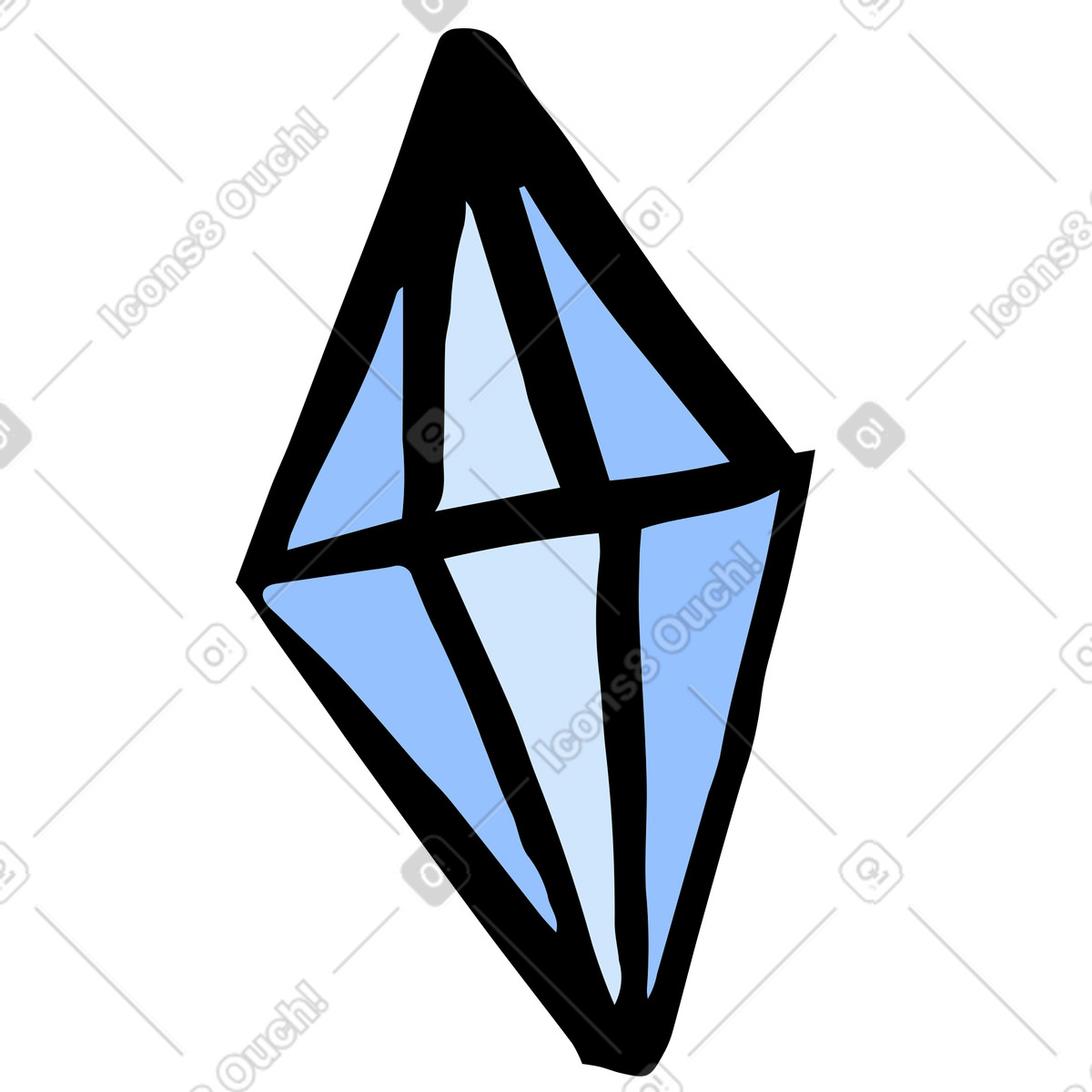 Diamante illustrazione in stile Scandi scarica in PNG, SVG