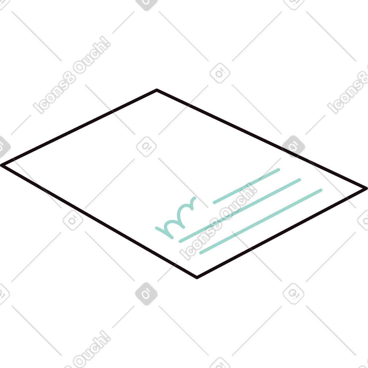 Foglio di carta con testo illustrazione in stile Delight scarica in PNG, SVG