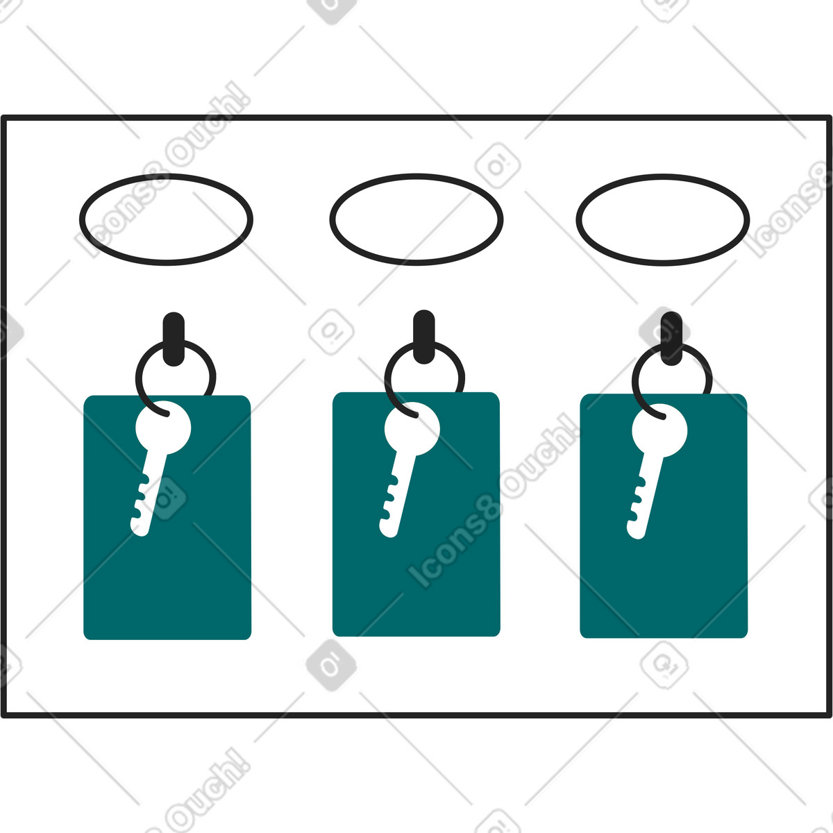Room keys illustration in Sammy Line style download in PNG, SVG