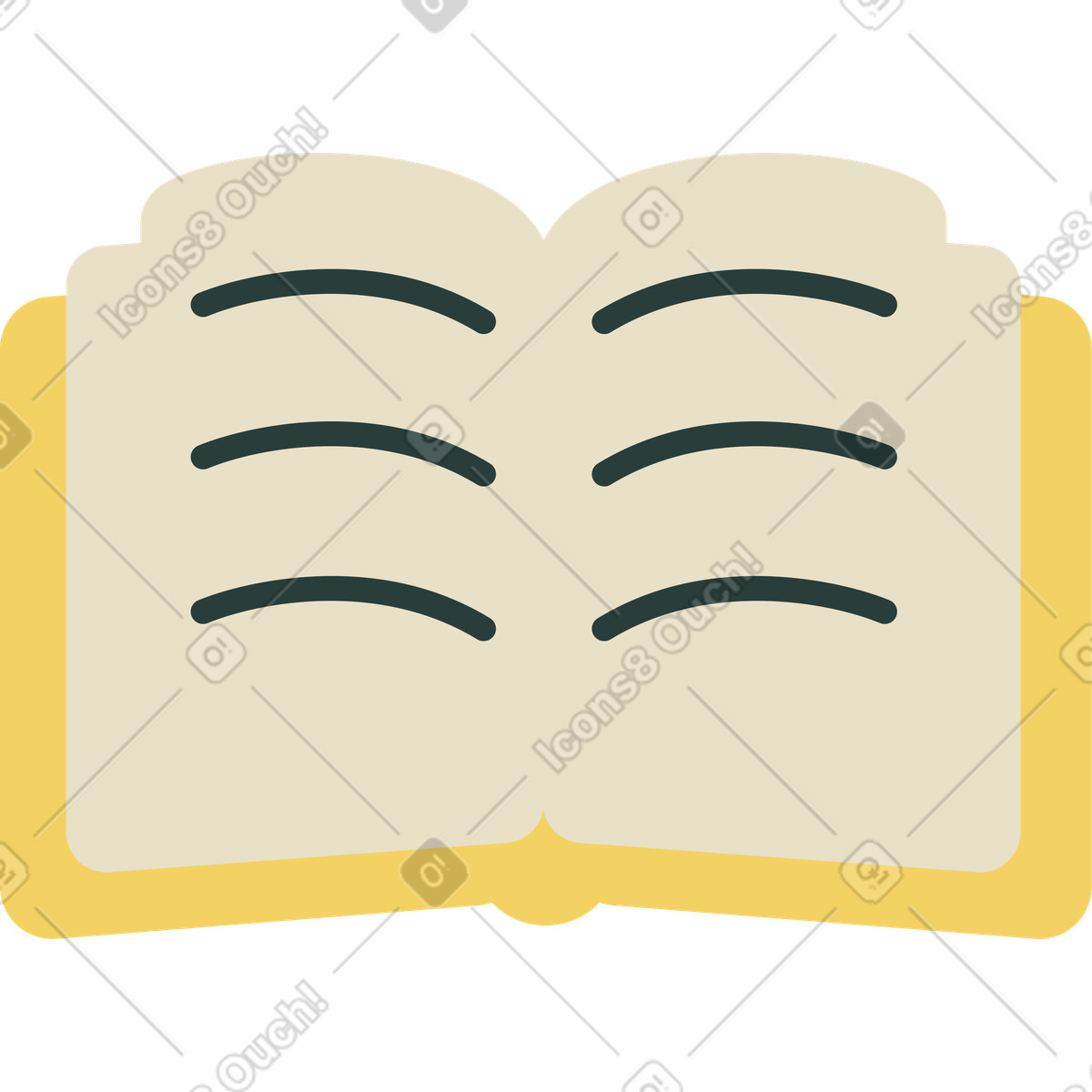Buch-Illustration im Macaroni-Stil als Download in PNG, SVG