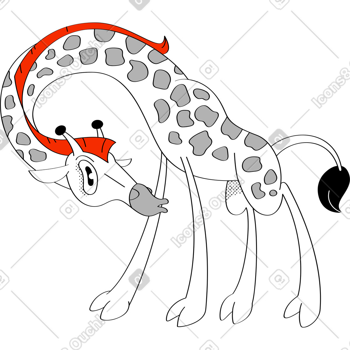 Illustration Girafe dans le style Looney à télécharger aux formats PNG, SVG