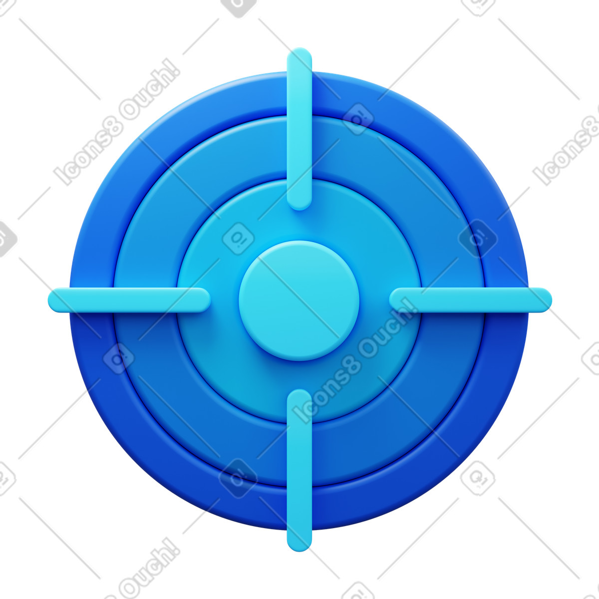 Obiettivo per il concetto di precisione illustrazione in stile 3D Fluency scarica in PNG, SVG
