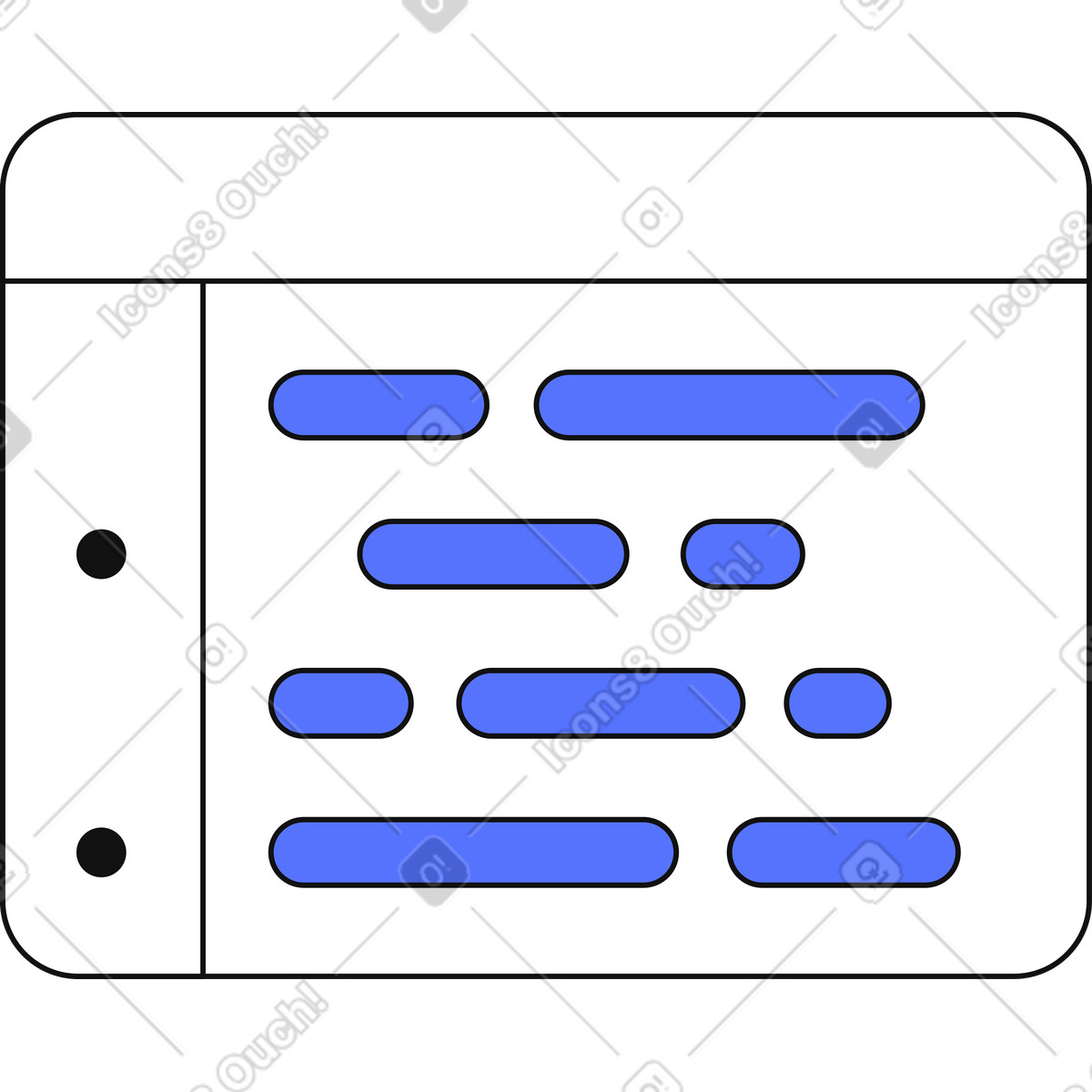 Ilustração de Code window showing programming script lines in simple browser interface em no estilo Main para baixar em PNG, SVG