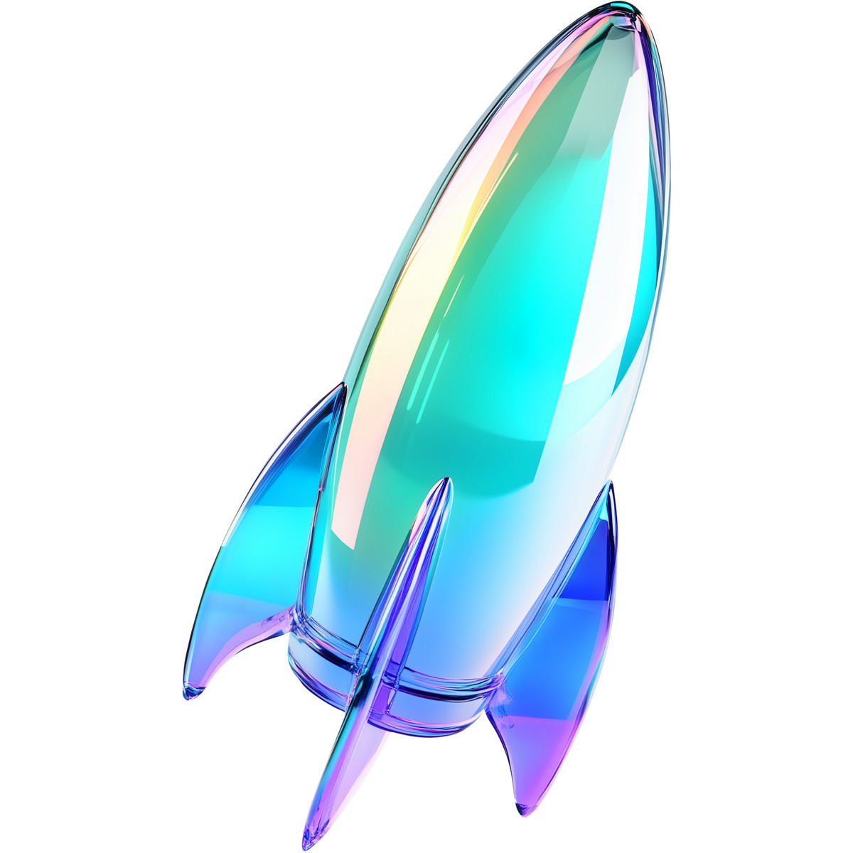 Glass rocket illustration in Vitrum style download in PNG, SVG