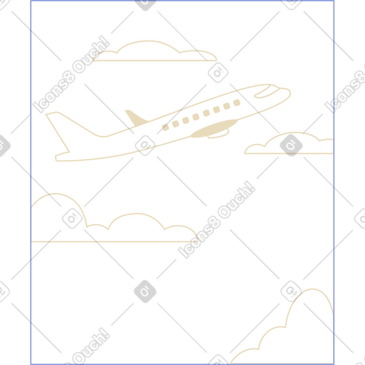 Flughafenfenster-Illustration im Juicy-Stil als Download in PNG, SVG