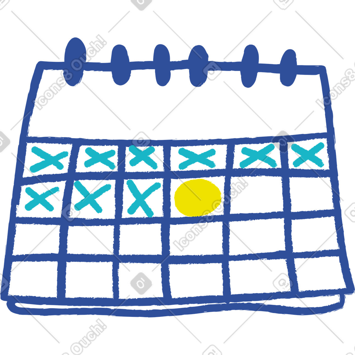 Desk calendar for appointment tracking with highlighted day illustration in Lime style download in PNG, SVG