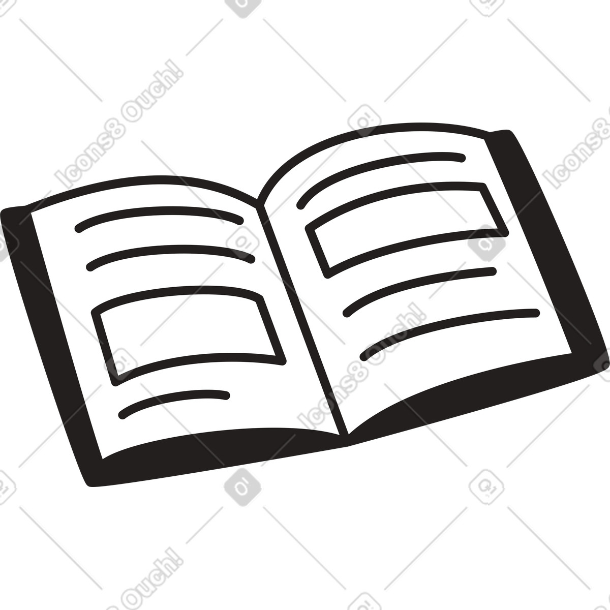 Opened book illustration in PNG, SVG