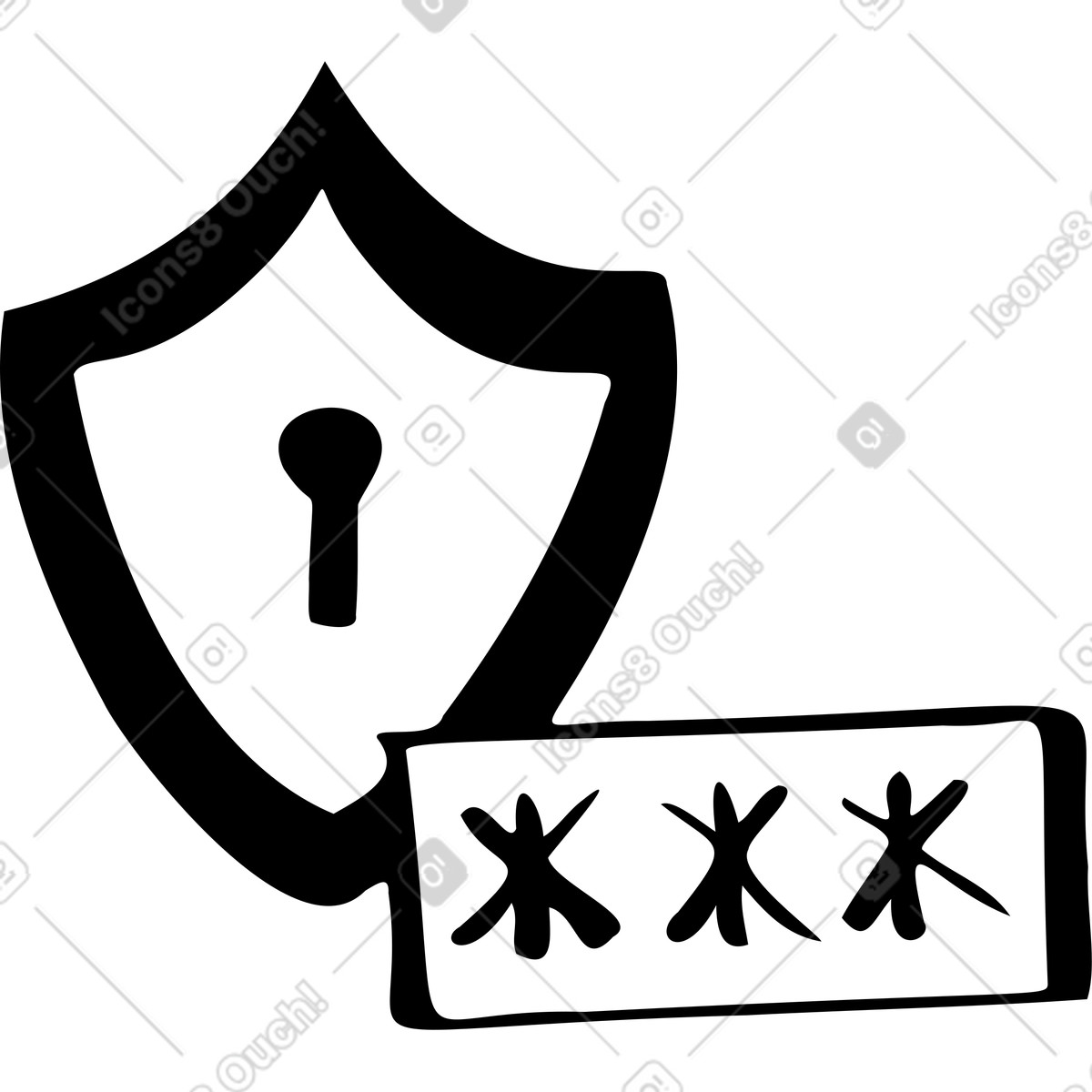 Sicurezza della password illustrazione in stile Journal scarica in PNG, SVG