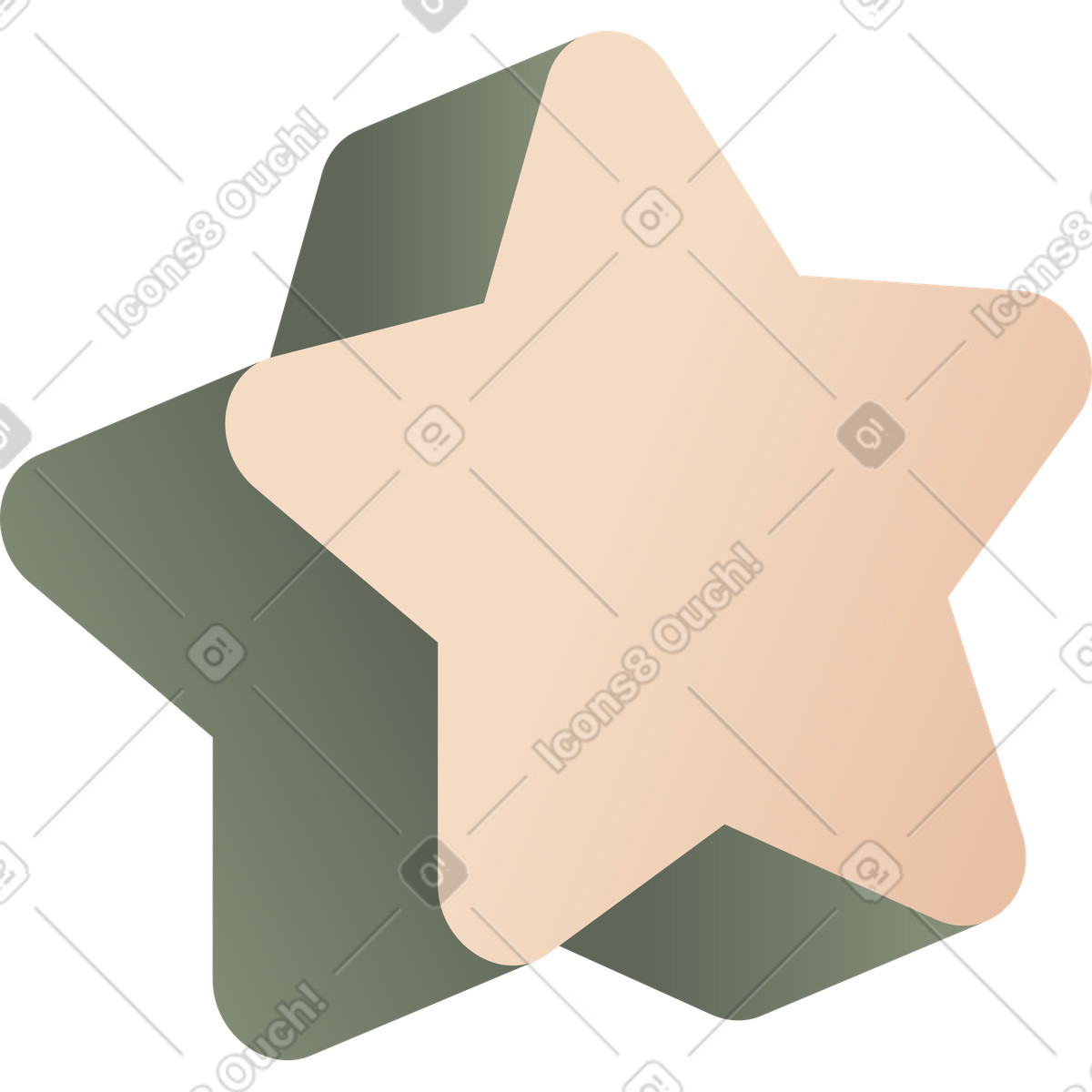 Stern 3d-Illustration im Coworking-Stil als Download in PNG, SVG