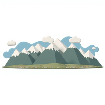 An illustration showing the majestic peaks of different mountain ranges around the world.