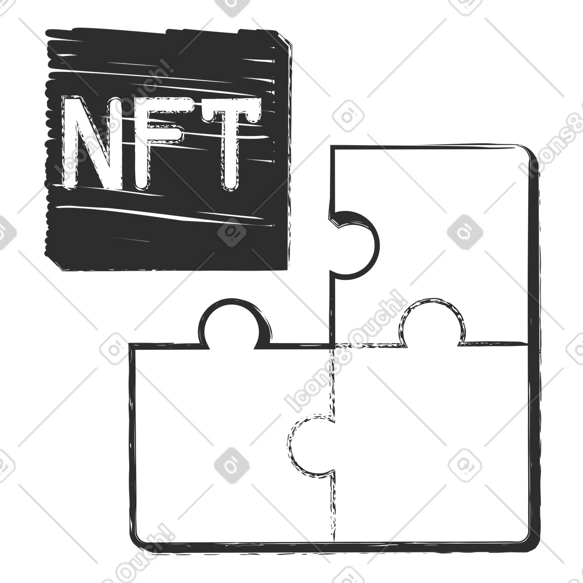 Иллюстрация Nft в форме пазла в PNG и SVG