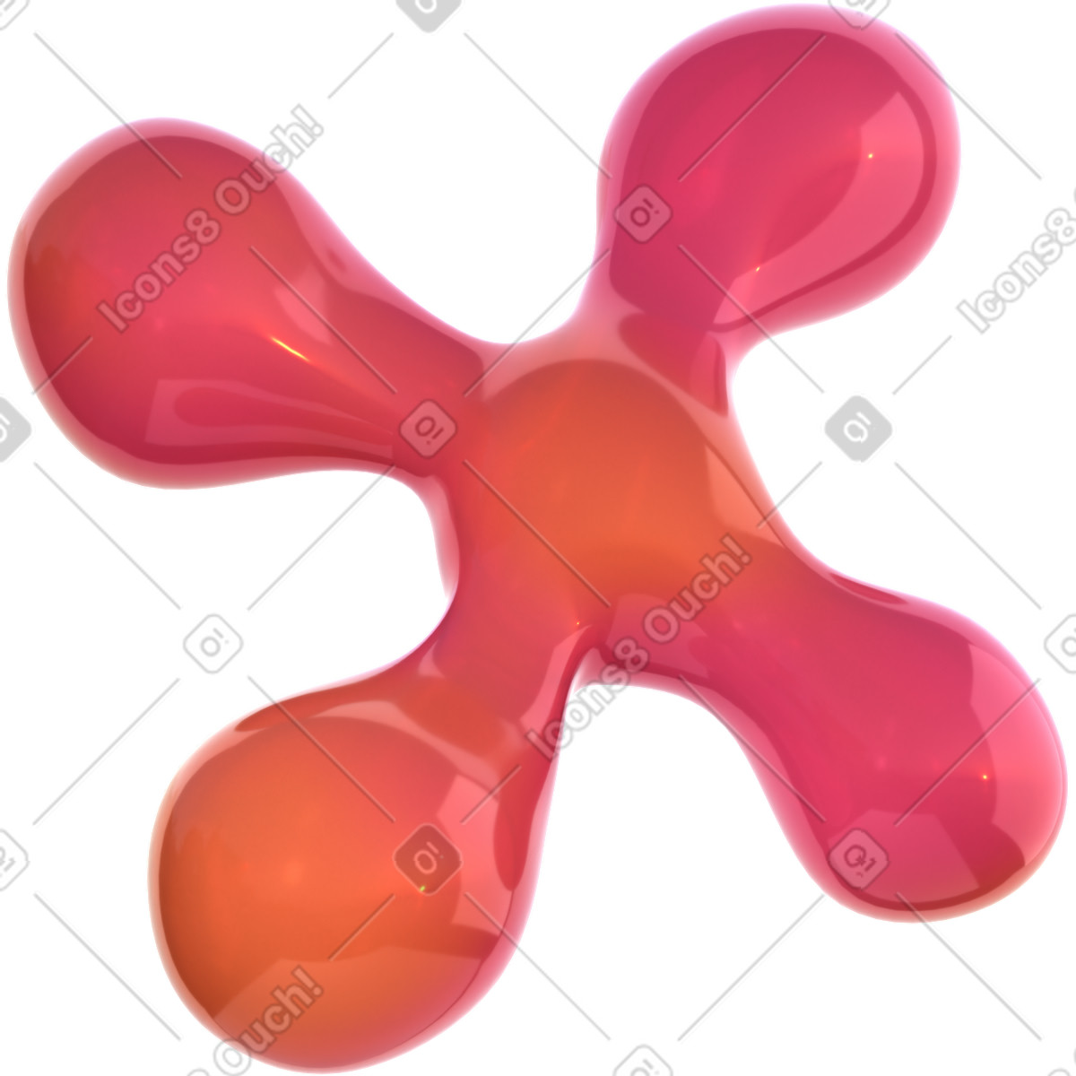 Blob sfumato lucido illustrazione in stile 3D Glassy scarica in PNG, SVG