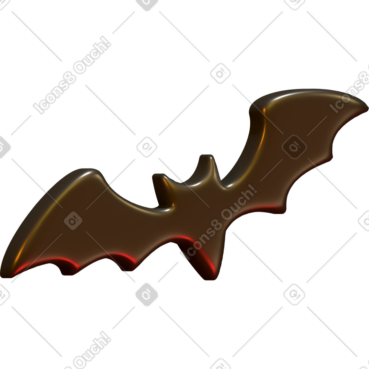 Ilustración Murciélago de halloween 3d en estilo Lettering a descargar en PNG y SVG