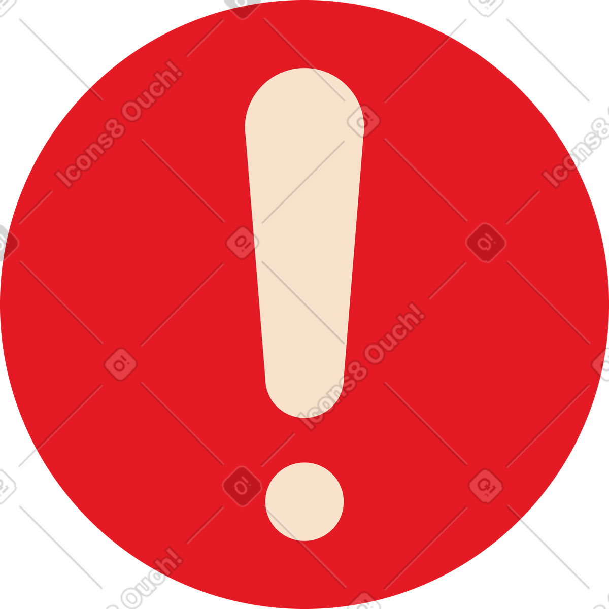 Ausrufezeichen rotes symbol-Illustration im Folks-Stil als Download in PNG, SVG