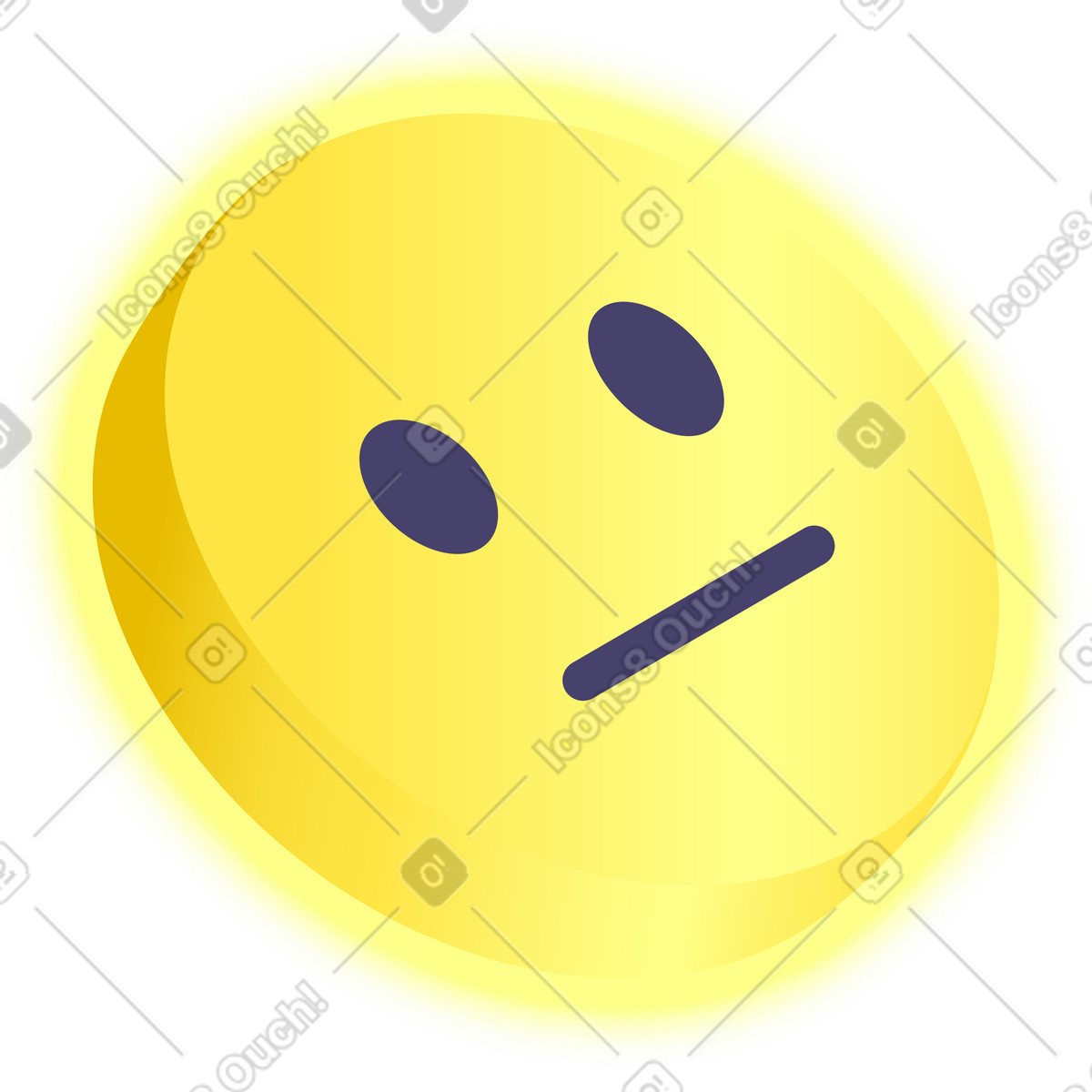 Ilustração de Smiley neutro em no estilo Isotech para baixar em PNG, SVG