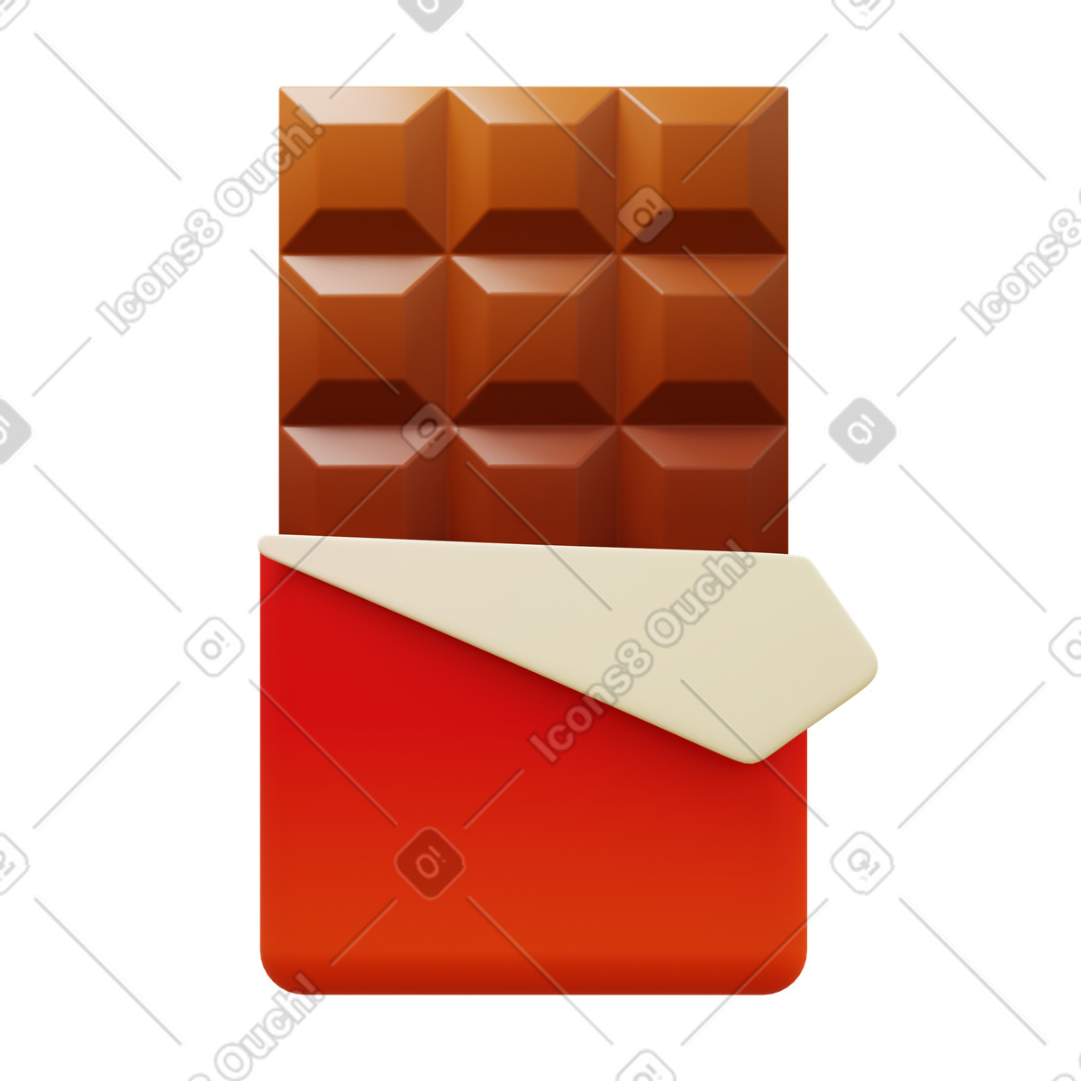 Ilustración Barra de chocolate en estilo 3D Fluency a descargar en PNG y SVG