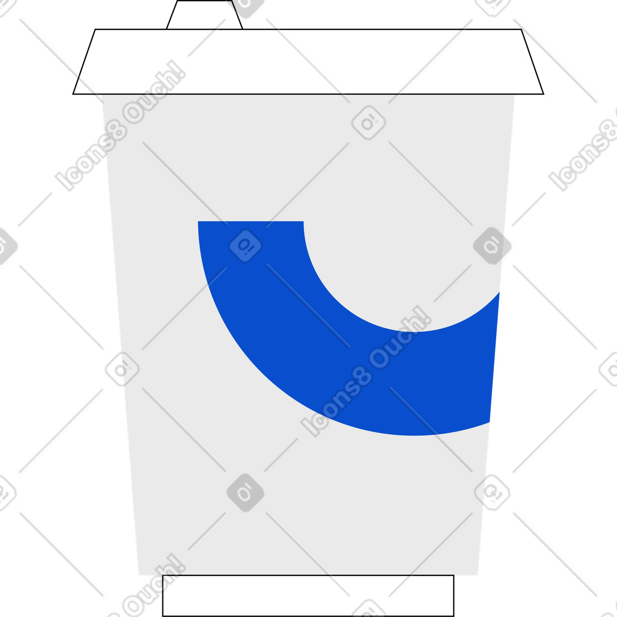 Ilustración Taza de papel para café con logo en estilo Tiny a descargar en PNG y SVG