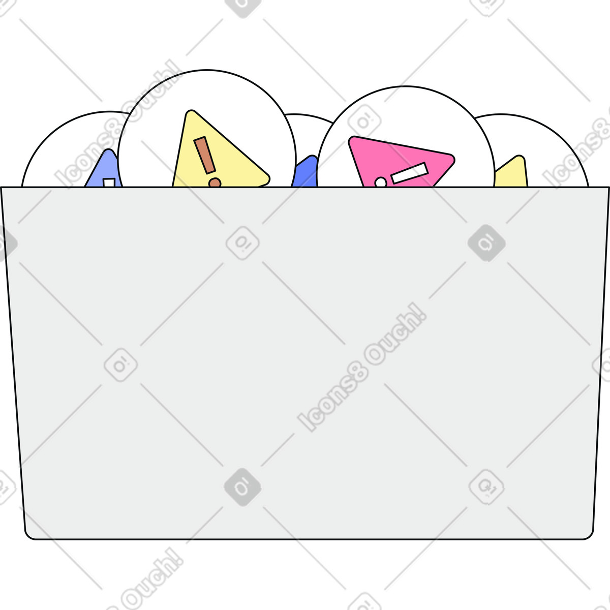 Input bin for risk event tokens illustration token clipart image in PNG SVG GIF