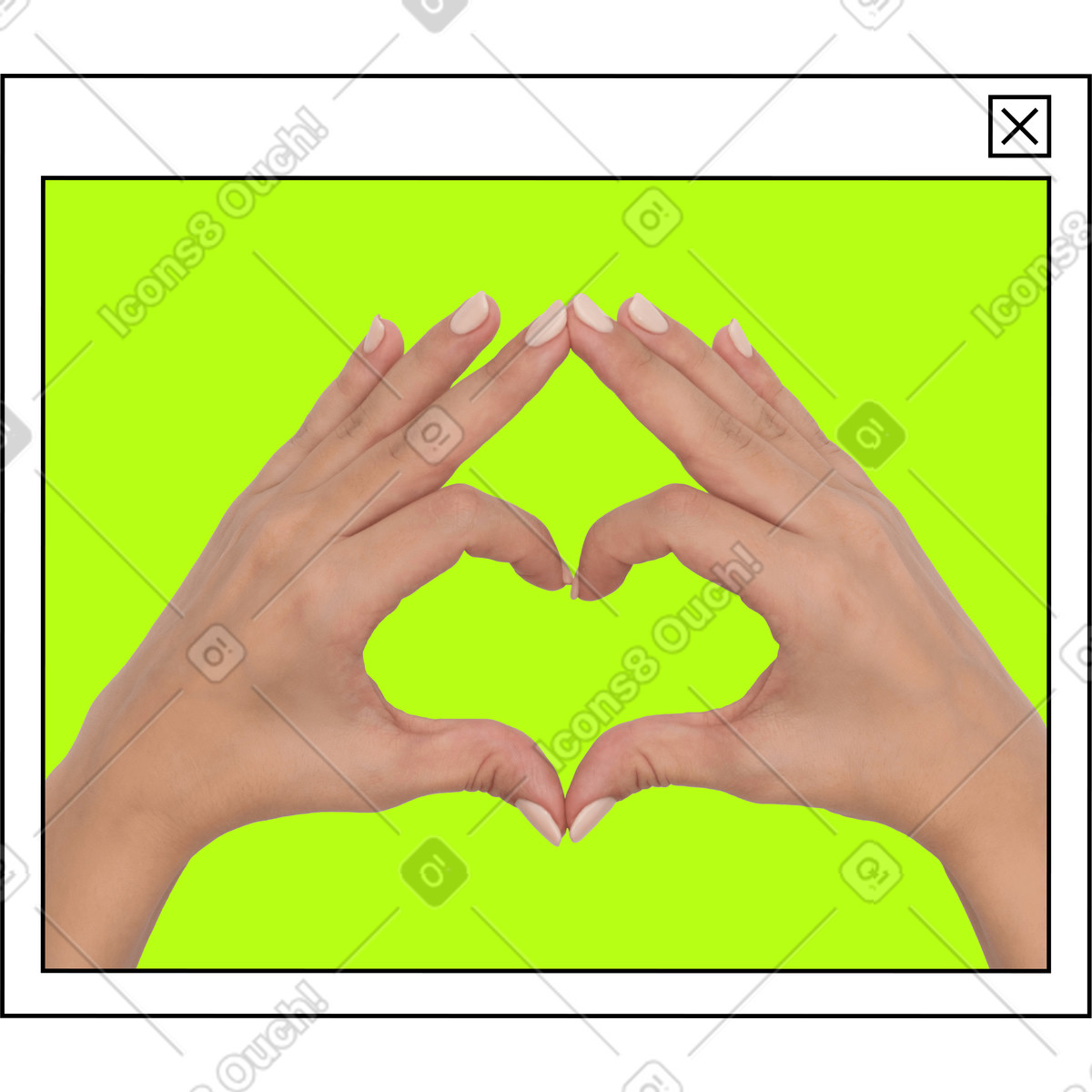 Herzform mit den fingern im browser erstellt-Illustration Jumble-Stil als Download in PNG, SVG