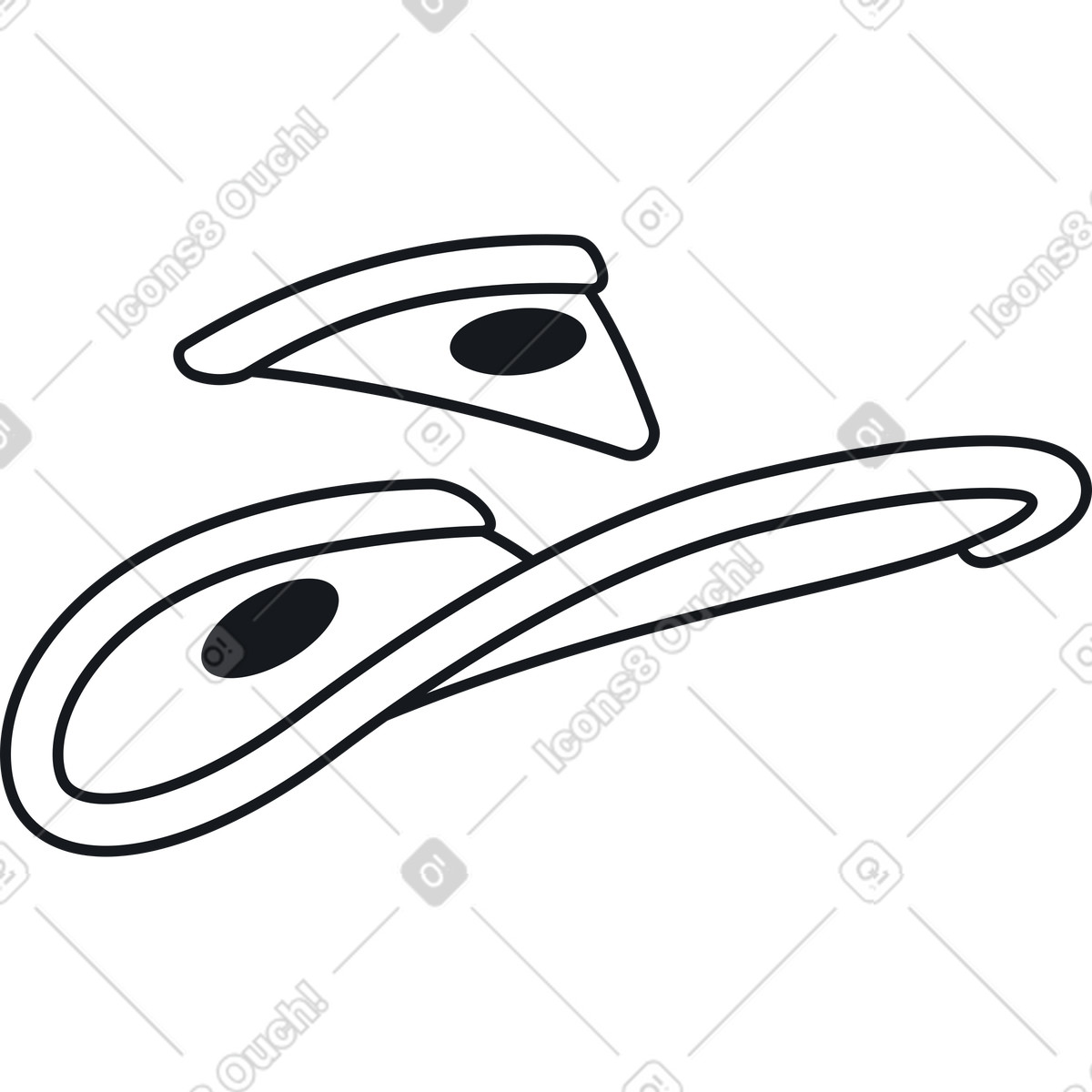 Pizza volante illustrazione in stile Breeze scarica in PNG, SVG