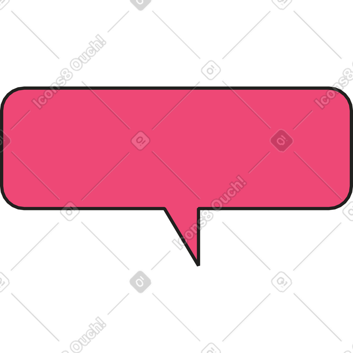 Ilustración Bocadillo de diálogo rectangular en estilo Dazzle Line a descargar en PNG y SVG