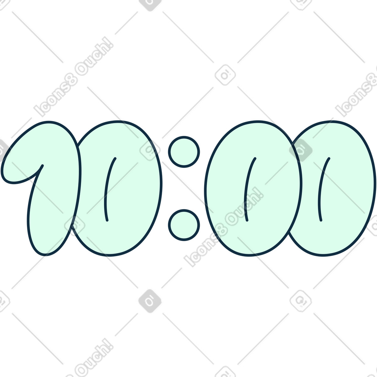 Ilustração de Dez horas em no estilo Bubble gum para baixar em PNG, SVG