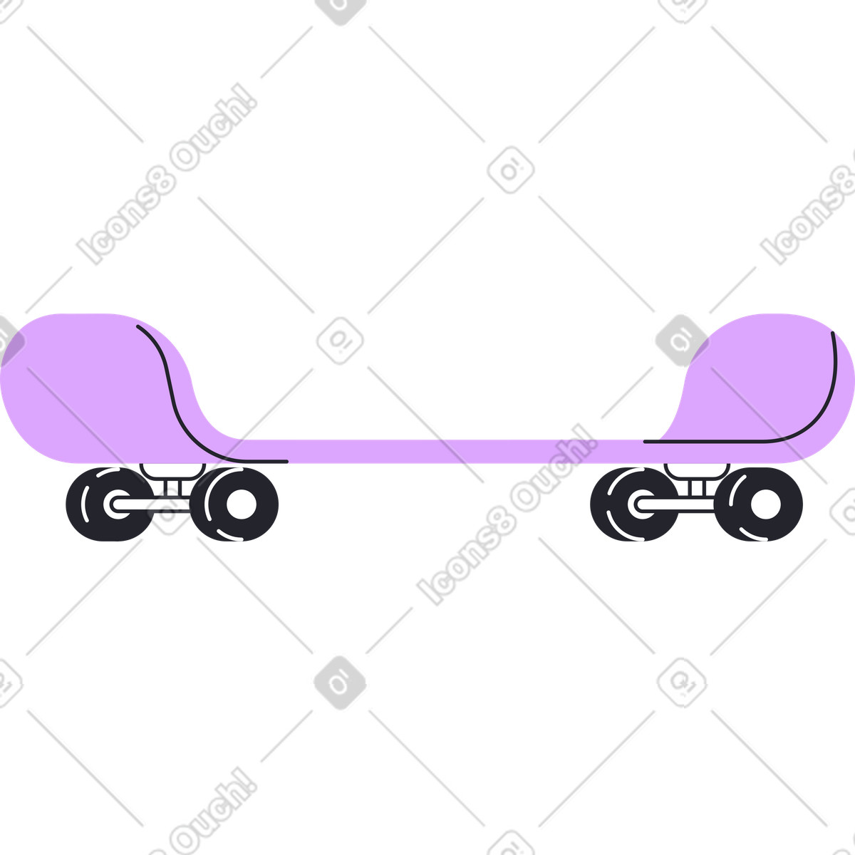 Ilustração de Skate sobre rodas em no estilo Grapy para baixar em PNG, SVG