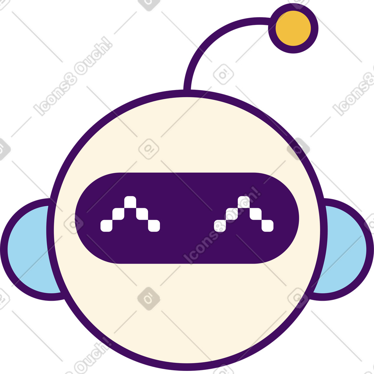 Ilustração de Cabeça robô em no estilo Simplistic para baixar em PNG, SVG
