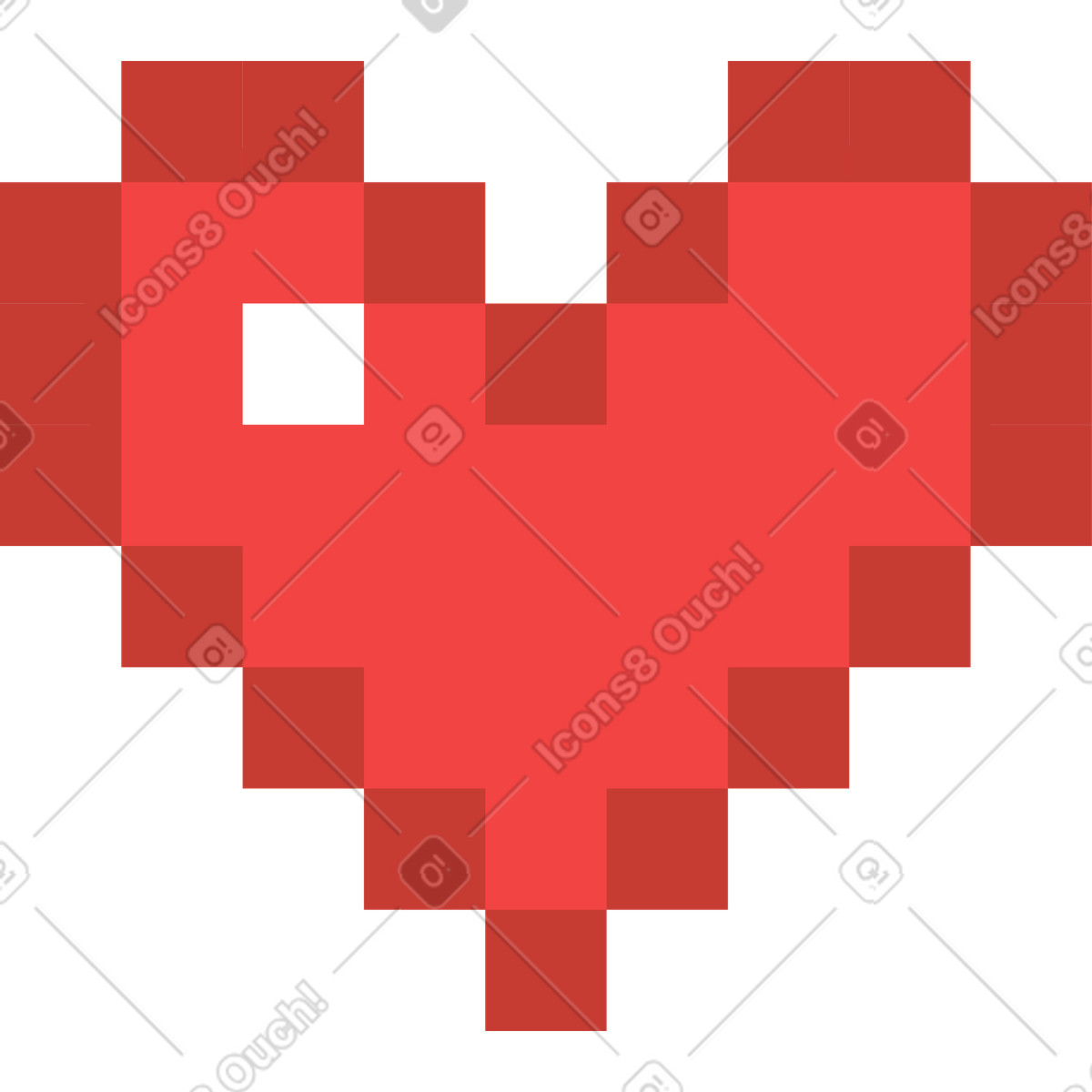 Icona del cuore illustrazione in stile 8bit scarica in PNG, SVG