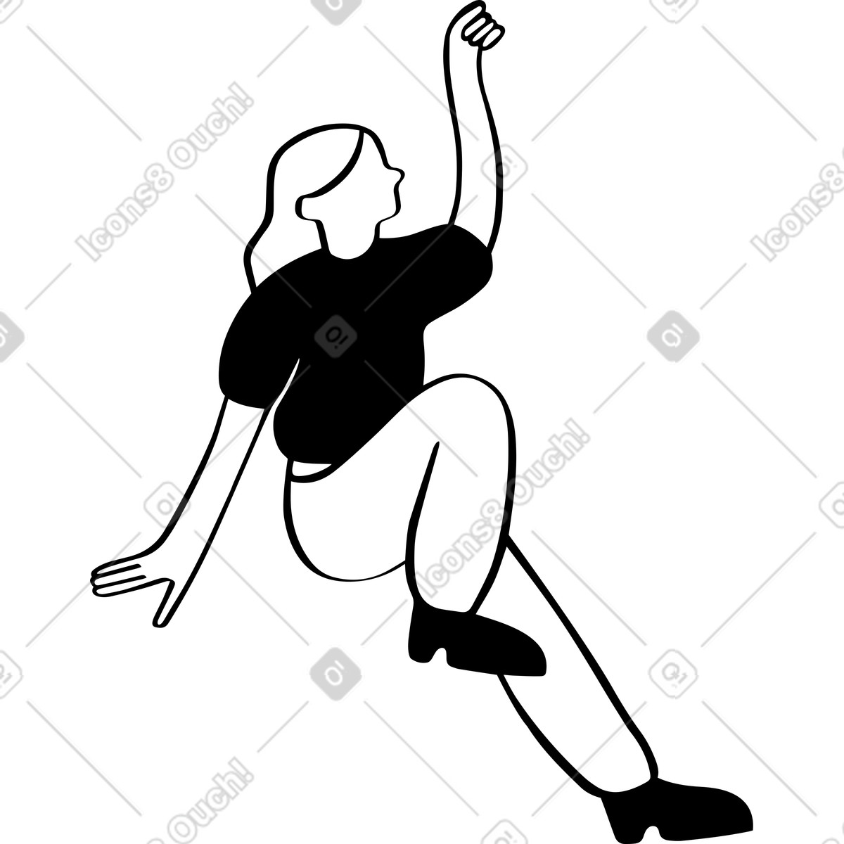Woman illustration in Journal style download in PNG, SVG