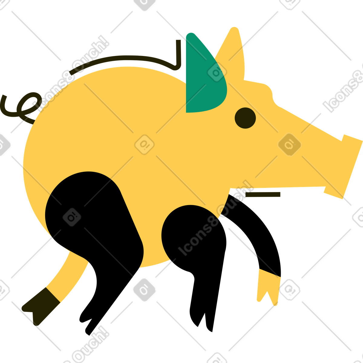 Ilustración Cerdo en estilo Spot a descargar en PNG y SVG