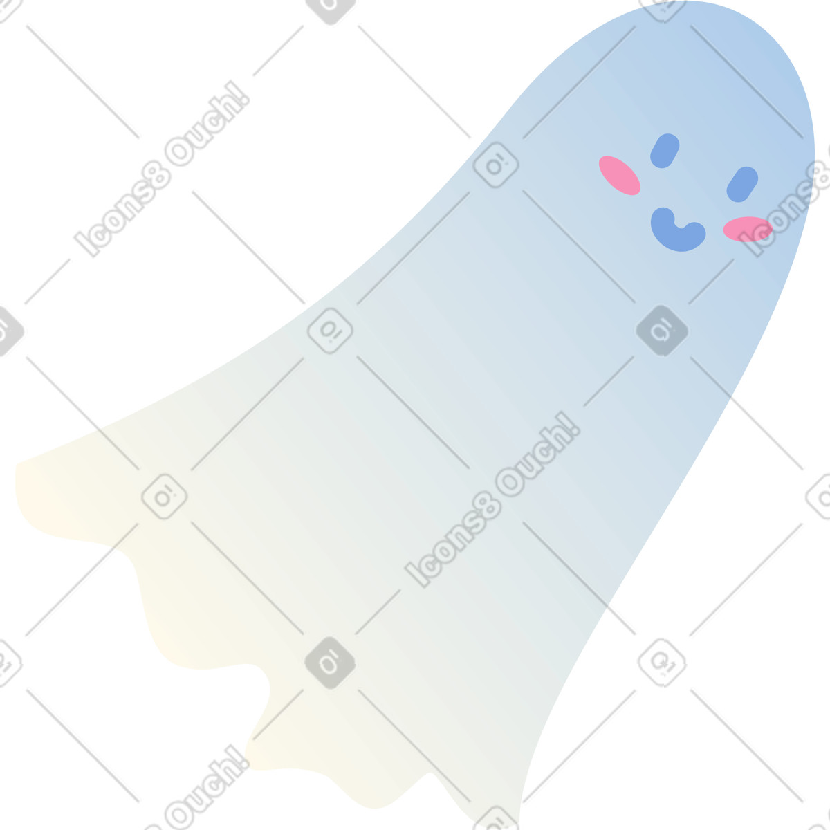 Gradient ghost blushing illustration in Beam style download in PNG, SVG