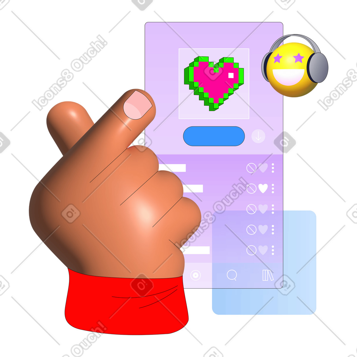 Playlist musicale con le canzoni preferite illustrazione in stile Pop scarica in PNG, SVG