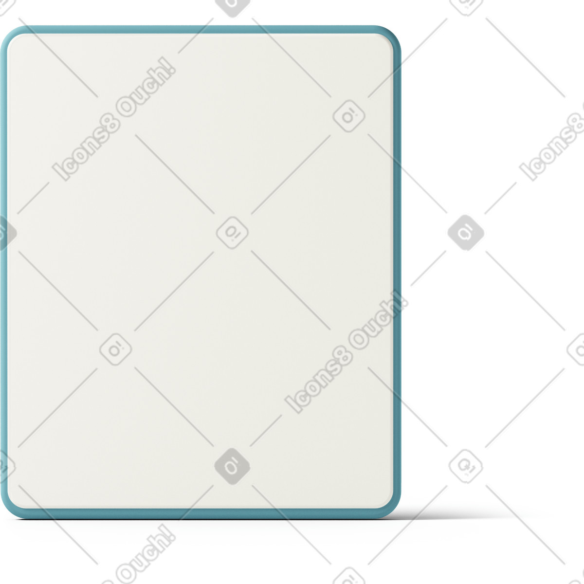 White tablet screen-Illustration im 3D Casual life-Stil als Download in PNG, SVG