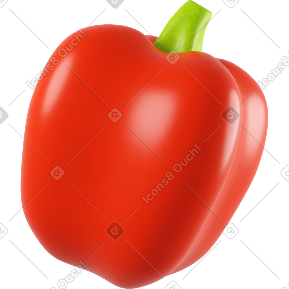 Ilustración Pimiento rojo dulce en estilo 3D Business a descargar en PNG y SVG