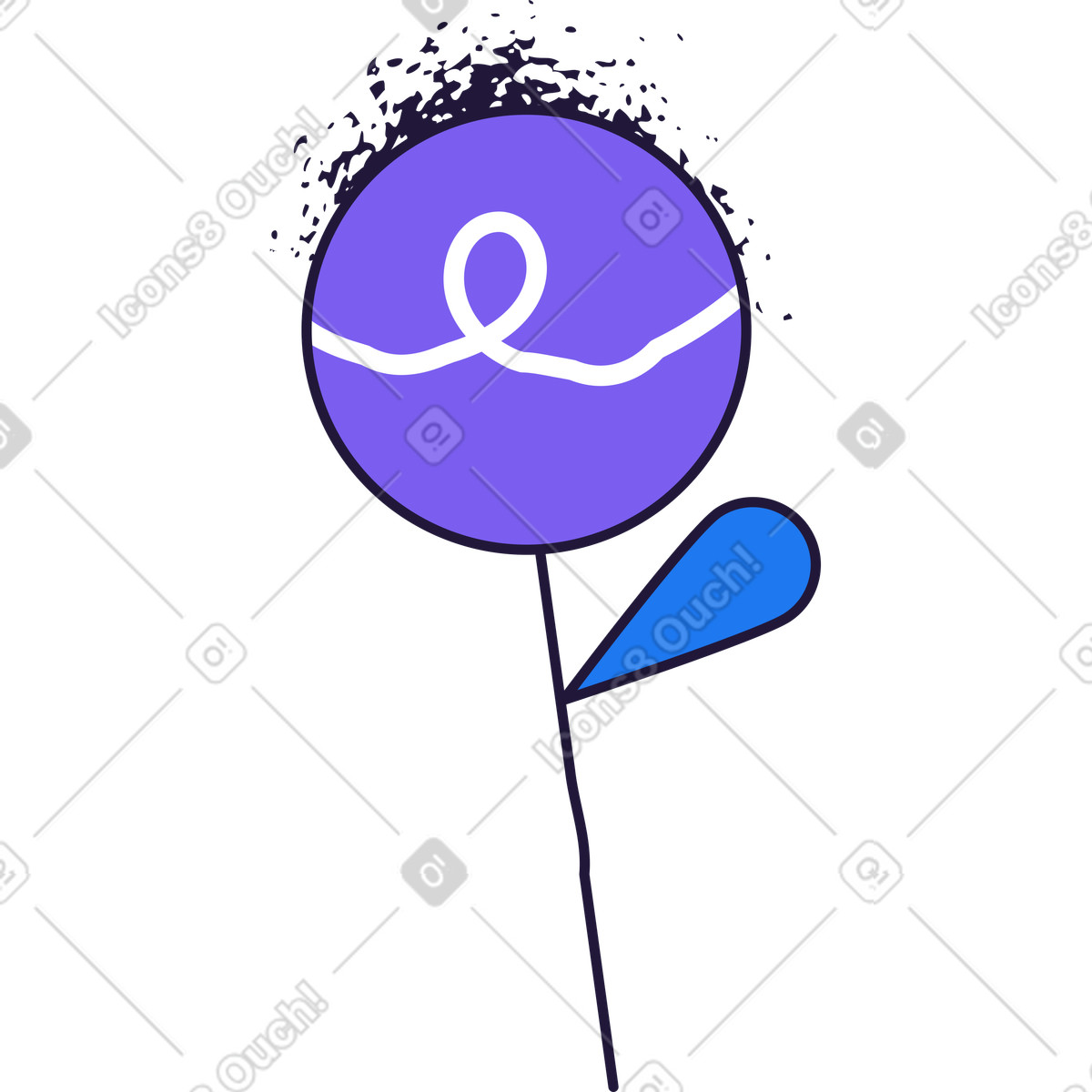 Blume-Illustration im Conifer-Stil als Download in PNG, SVG