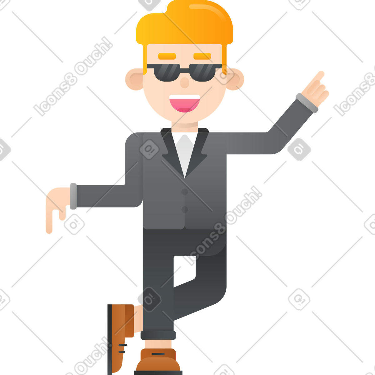 Ilustración Man in glasses en estilo Hugo a descargar en PNG y SVG