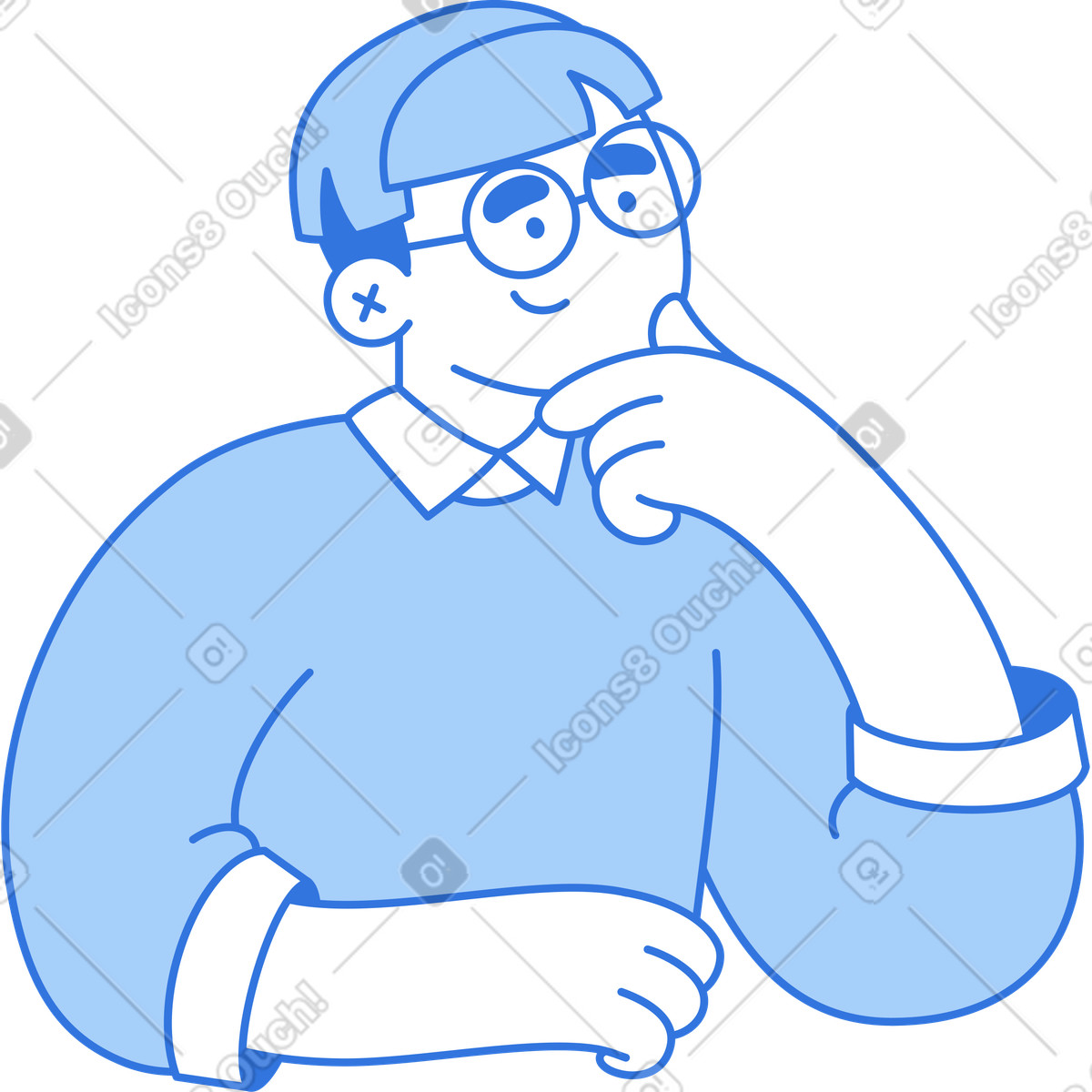Sky スタイルの 考える人 のイラストをPNG、SVG形式でダウンロード