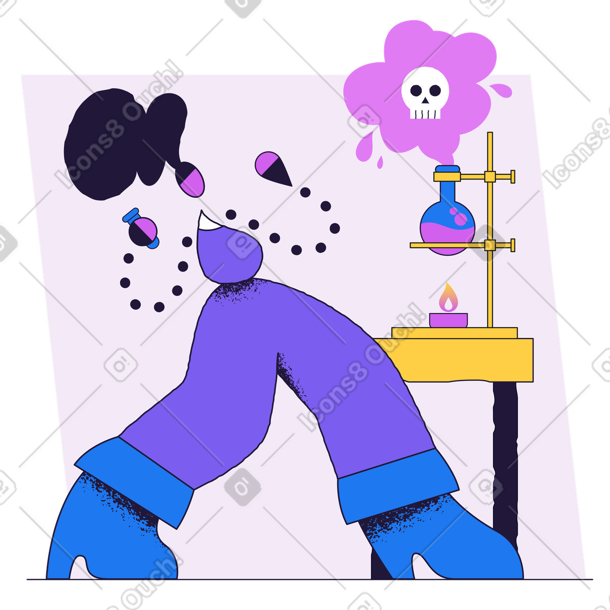 Failed experiment illustration in Conifer style download in PNG, SVG